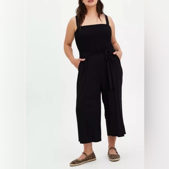 Pants - NWT Plus Size Torrid Black Supersoft Smocked Jumpsuit. Size 3X (22-24).